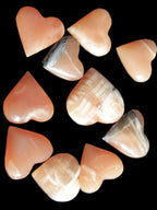Ten Honey Calcite hearts selection 53-60mm 969g Wholesale Rocks and Things Store