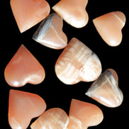 Ten Honey Calcite hearts selection 53-60mm 969g Wholesale Rocks and Things Store