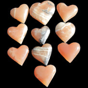 Ten Honey Calcite hearts selection 53-60mm 969g Wholesale Rocks and Things Store