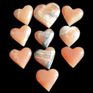 Ten Honey Calcite hearts selection 53-60mm 969g Wholesale Rocks and Things Store