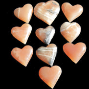 Ten Honey Calcite hearts selection 53-60mm 969g Wholesale Rocks and Things Store