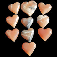 Ten Honey Calcite hearts selection 53-60mm 969g Wholesale Rocks and Things Store