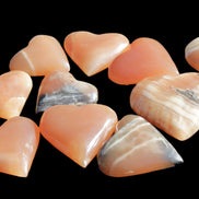 Ten Honey Calcite hearts selection 53-60mm 969g Wholesale Rocks and Things Store