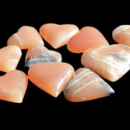Ten Honey Calcite hearts selection 53-60mm 969g Wholesale Rocks and Things Store