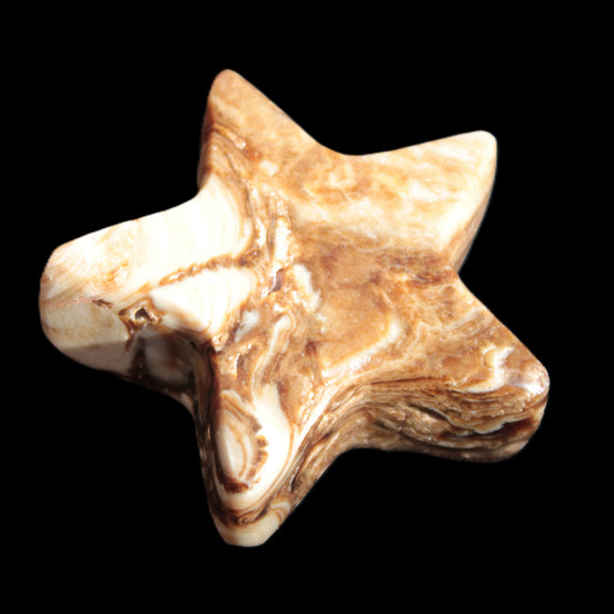 Chocolate Calcite Star 8*19mm 101.2g in sunlight - Rocks and Things Store