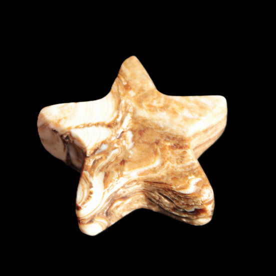 Chocolate Calcite Star 8*19mm 101.2g in sunlight - Rocks and Things Store
