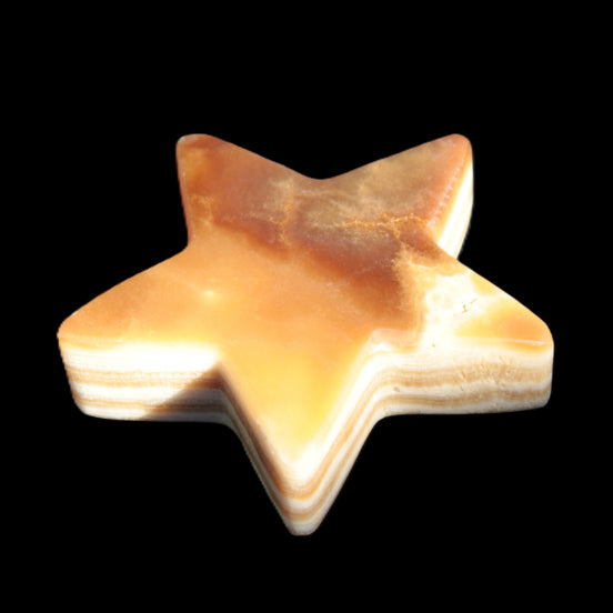 Chocolate Calcite Star 78*19mm 149g in sunlight - Rocks and Things Store