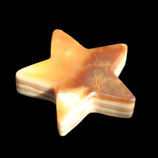 Chocolate Calcite Star 78*19mm 149g in sunlight - Rocks and Things Store