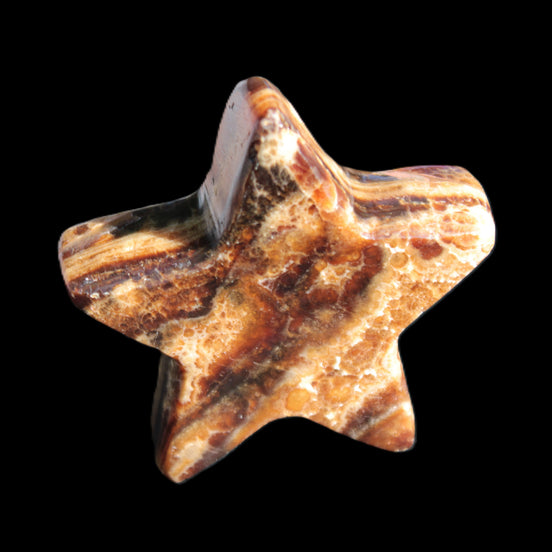 Chocolate Calcite Star 67*19mm 114.0g in sunlight - Rocks and Things Store