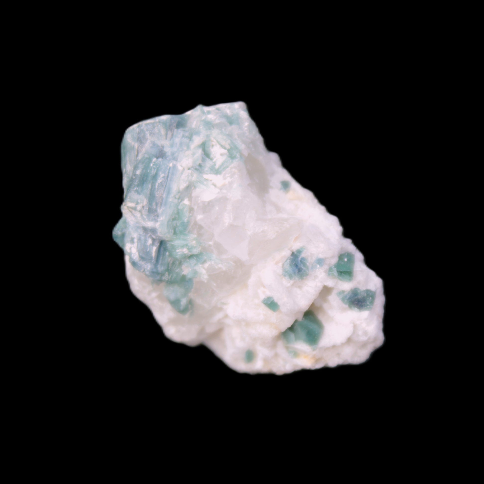 Blue Indicolite and Green Tourmaline cluster in matrix 120.5ct 24.1g in sunshine - Rocks and Things Store