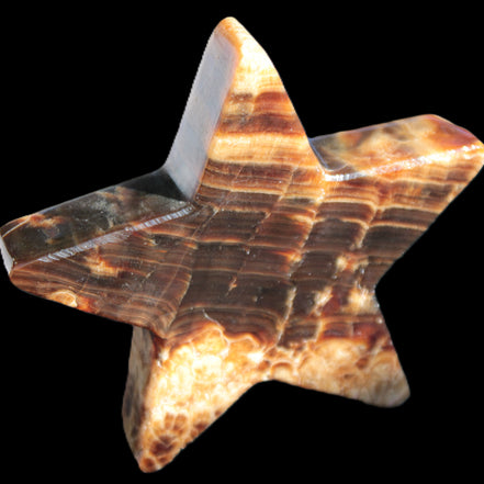 Chocolate Calcite Star 103*18mm 237.7g in very bright sunshine -  Rocks and Things Store