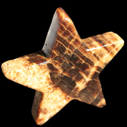 Chocolate Calcite Star 103*18mm 237.7g in very bright sunshine -  Rocks and Things Store