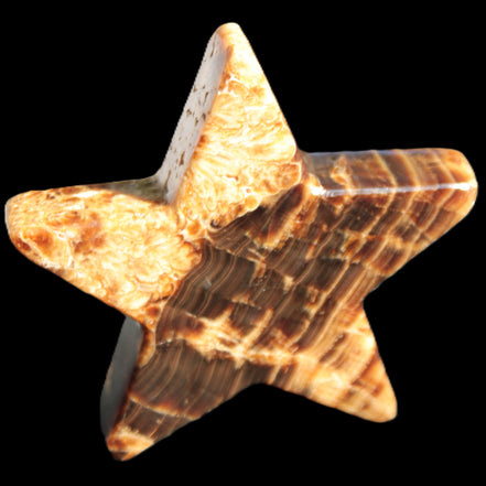 Chocolate Calcite Star 103*18mm 237.7g in very bright sunshine -  Rocks and Things Store