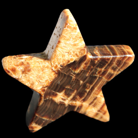 Chocolate Calcite Star 103*18mm 237.7g in very bright sunshine -  Rocks and Things Store