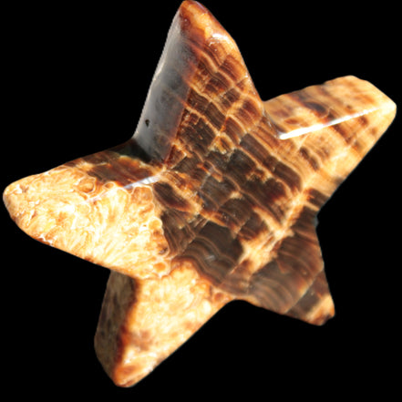 Chocolate Calcite Star 103*18mm 237.7g in very bright sunshine -  Rocks and Things Store