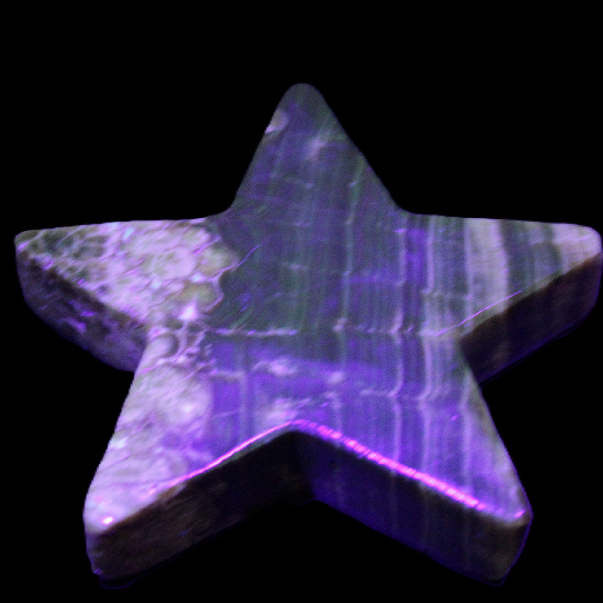 Chocolate Calcite Star 103*18mm 237.7g in UV light -  Rocks and Things Store