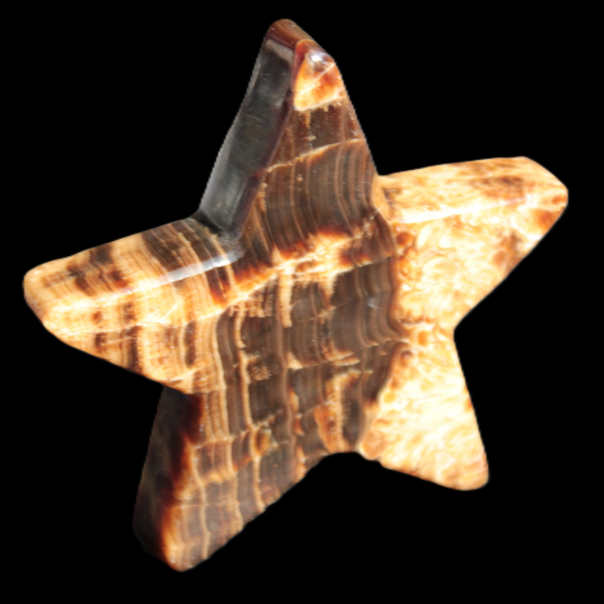 Chocolate Calcite Star 103*18mm 237.7g in very bright sunshine -  Rocks and Things Store