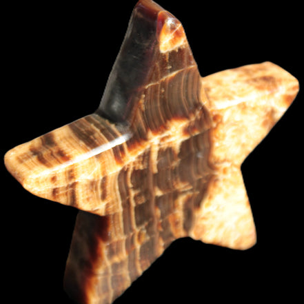 Chocolate Calcite Star 103*18mm 237.7g in very bright sunshine -  Rocks and Things Store