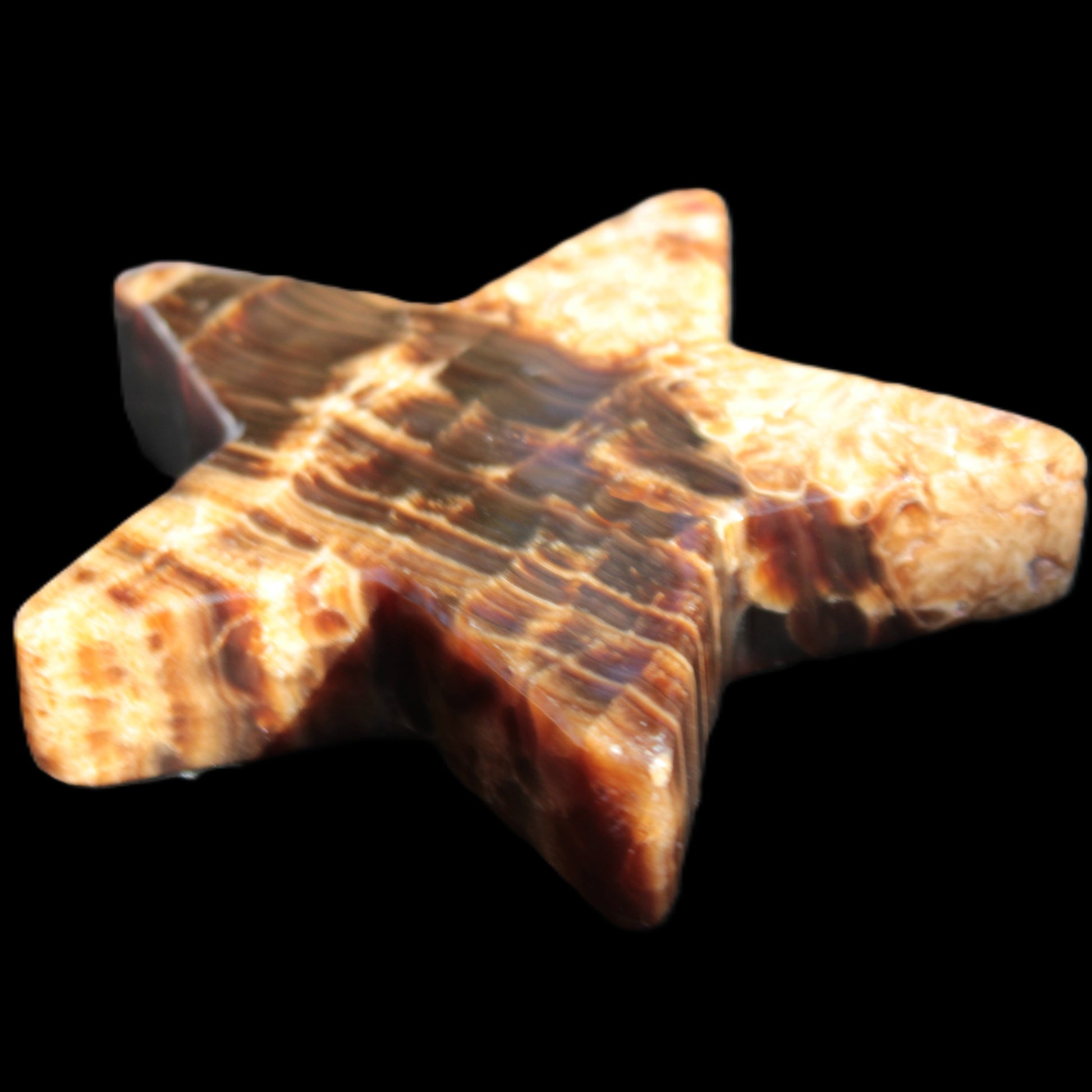 Chocolate Calcite Star 103*18mm 237.7g in very bright sunshine -  Rocks and Things Store