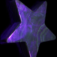 Chocolate Calcite Star 103*19mm 243.3g in UV light - Rocks and Things Store