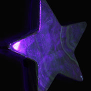Chocolate Calcite Star 103*19mm 243.3g in UV light - Rocks and Things Store