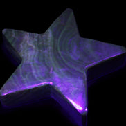 Chocolate Calcite Star 103*19mm 243.3g in UV light - Rocks and Things Store