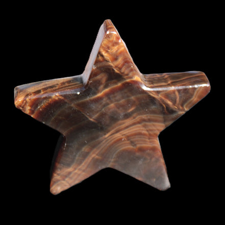 Chocolate Calcite Star 103*19mm 243.3g in very bright sunshine - Rocks and Things Store