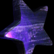 Chocolate Calcite Star 103*18mm 249.6g in UV light - Rocks and Things Store