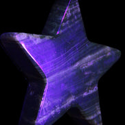 Chocolate Calcite Star 103*18mm 249.6g in UV light - Rocks and Things Store