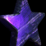 Chocolate Calcite Star 103*18mm 249.6g in UV light - Rocks and Things Store