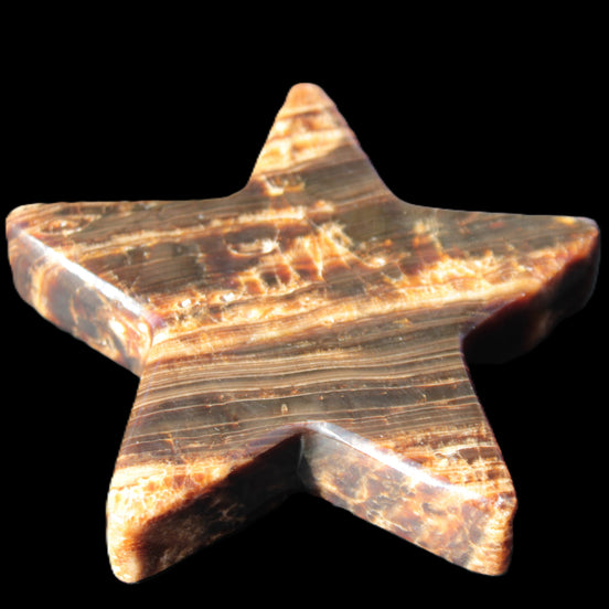 Chocolate Calcite Star 103*18mm 249.6g in sunlight - Rocks and Things Store