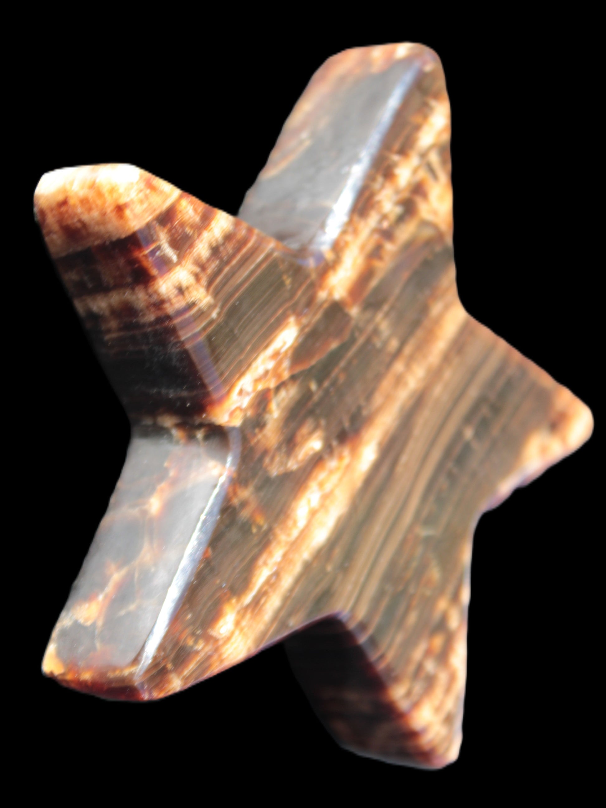 Chocolate Calcite Star 103*18mm 249.6g in bright sunshine - Rocks and Things Store
