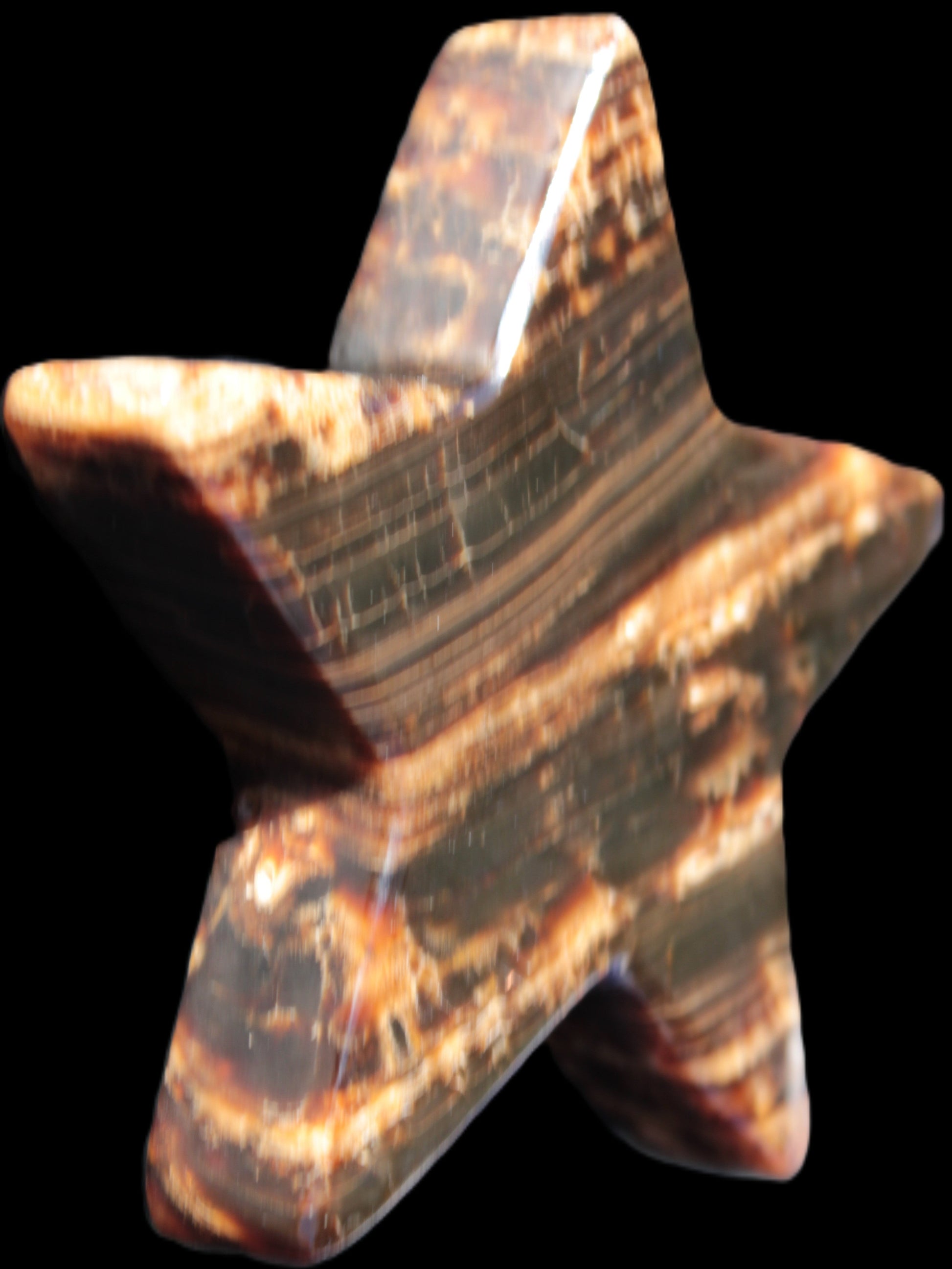 Chocolate Calcite Star 103*18mm 249.6g in bright sunshine - Rocks and Things Store