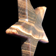 Chocolate Calcite Star 105*20mm 266.5g in bright sunlight - Rocks and Things Store