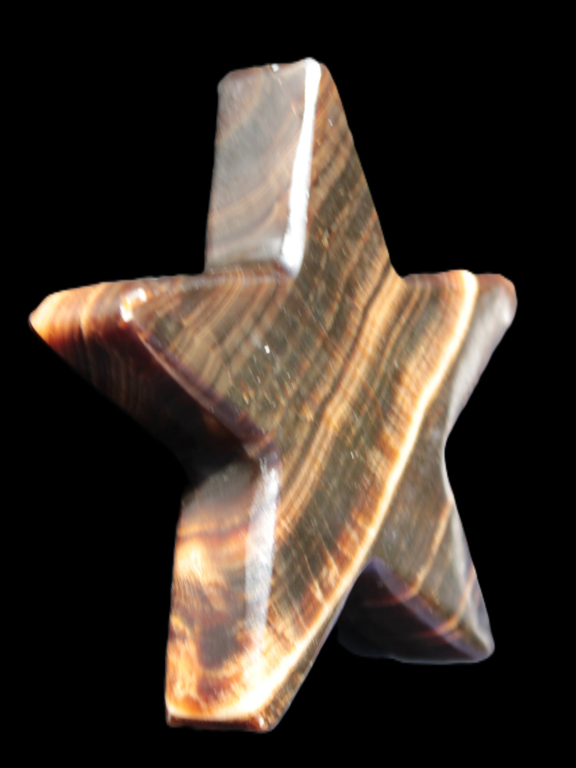 Chocolate Calcite Star 105*20mm 266.5g in bright sunlight - Rocks and Things Store