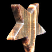 Chocolate Calcite Star 105*20mm 266.5g in bright sunlight - Rocks and Things Store