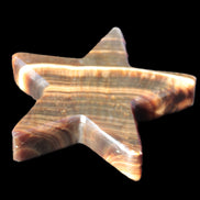 Chocolate Calcite Star 105*20mm 266.5g in bright sunlight - Rocks and Things Store