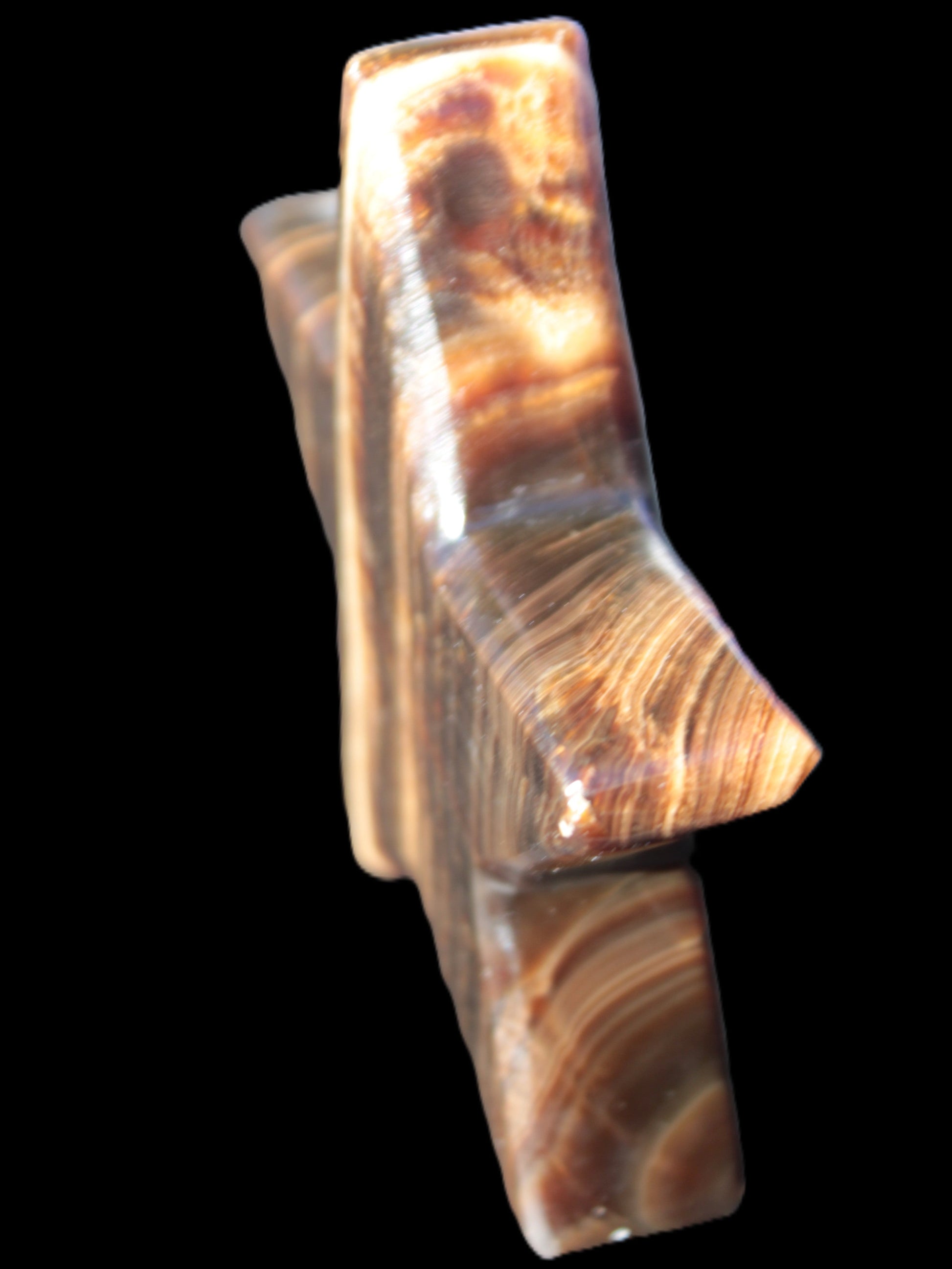 Chocolate Calcite Star 105*20mm 266.5g in bright sunlight - Rocks and Things Store