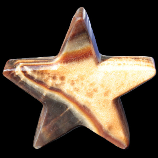 Chocolate Calcite Star 103*17mm 232.4g in sunlight - Rocks and Things Store