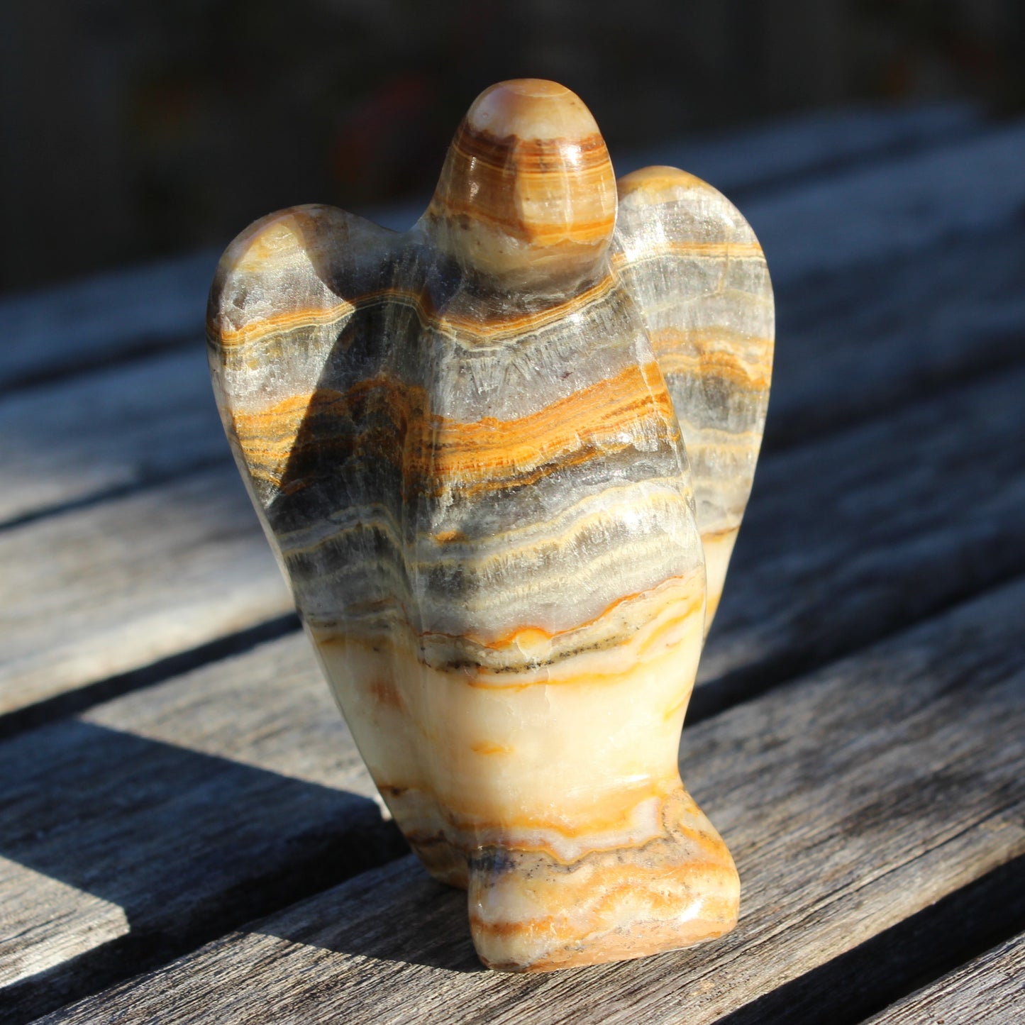 Bumblebee Calcite hand-carved Angel 180g