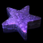 Chocolate Calcite Star 64*21mm 112.2g in UV light - Rocks and Things Store