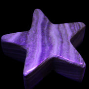 Chocolate Calcite Star 66*22mm 120g in UV light - Rocks and Things Store