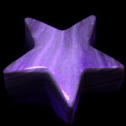 Chocolate Calcite Star 66*22mm 120g in UV light - Rocks and Things Store