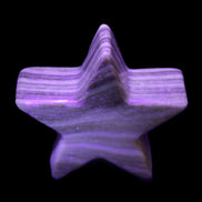 Chocolate Calcite Star 66*22mm 120g in UV light - Rocks and Things Store