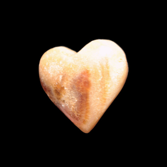 Chocolate Calcite heart 35*35mm 22g in sunlight - Rocks and Things Store