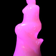 Mangano Calcite hand-carved mermaid 213*75*86mm 1584.9g in UV light - Rocks and Things Store