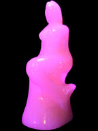 Mangano Calcite hand-carved mermaid 213*75*86mm 1584.9g in UV light - Rocks and Things Store