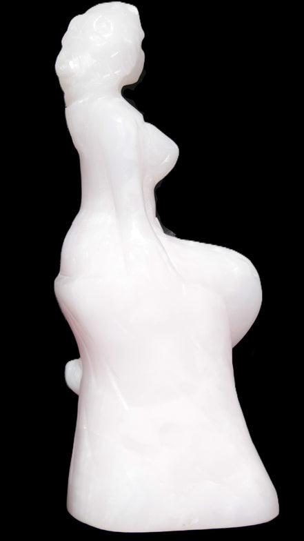 Mangano Calcite hand-carved mermaid 213*75*86mm 1584.9g Rocks and Things Store