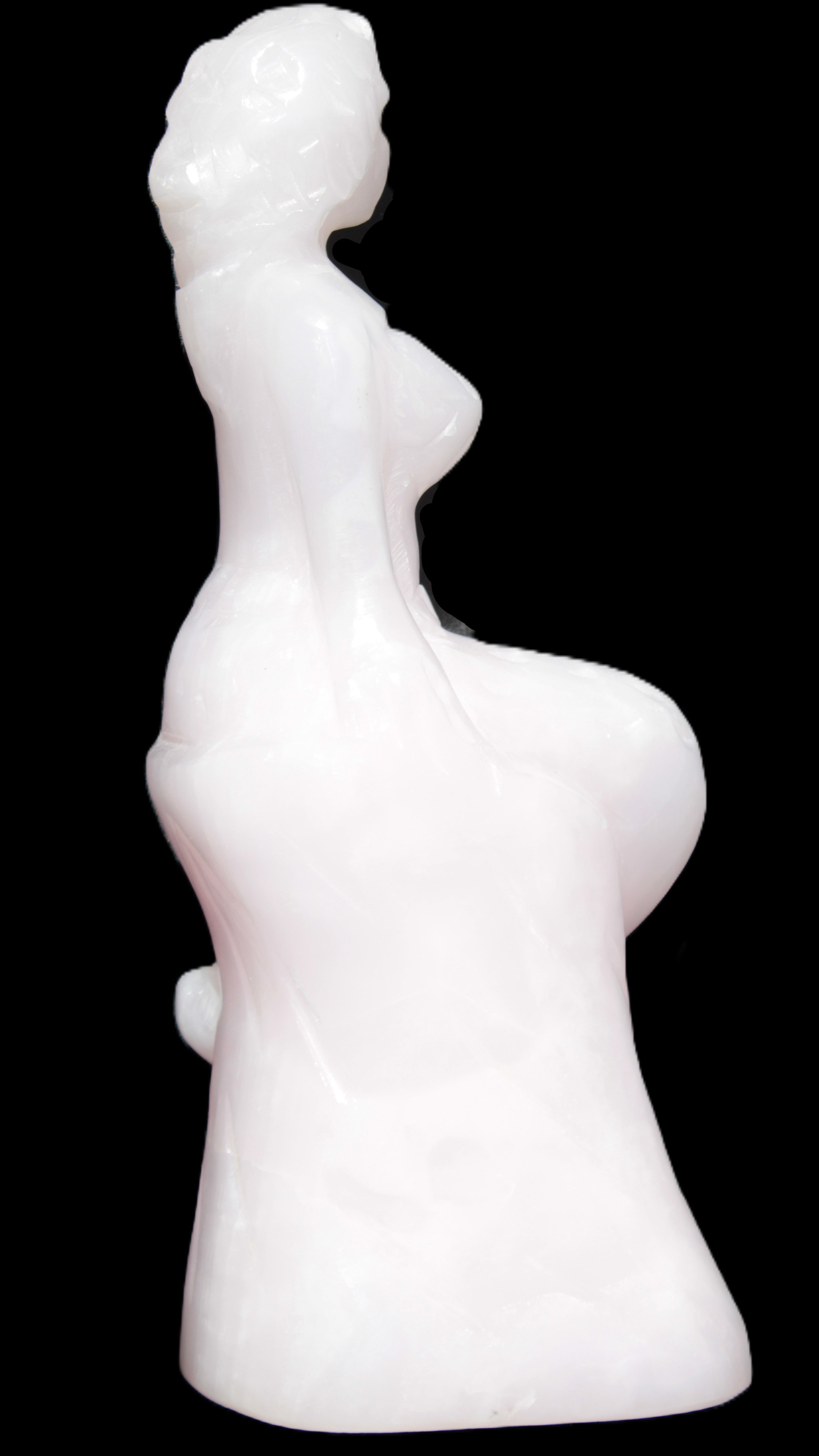 Mangano Calcite hand-carved mermaid 213*75*86mm 1584.9g Rocks and Things Store