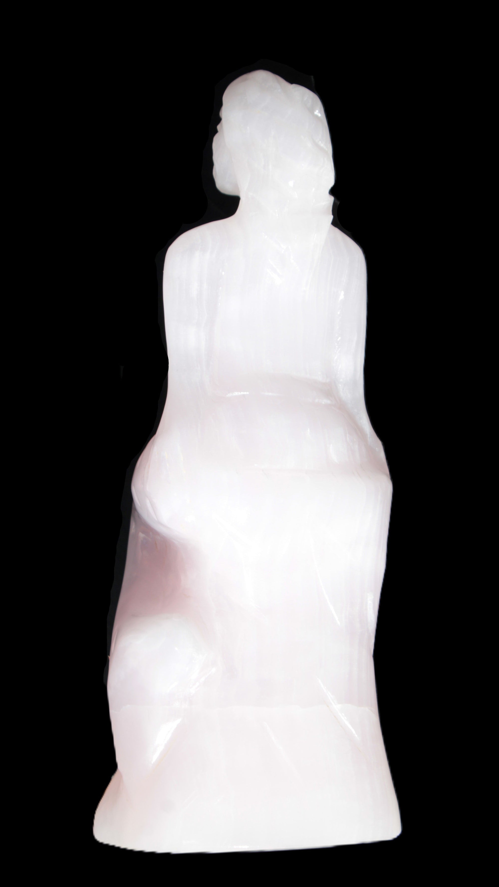 Mangano Calcite hand-carved mermaid 213*75*86mm 1584.9g in sun light - Rocks and Things Store